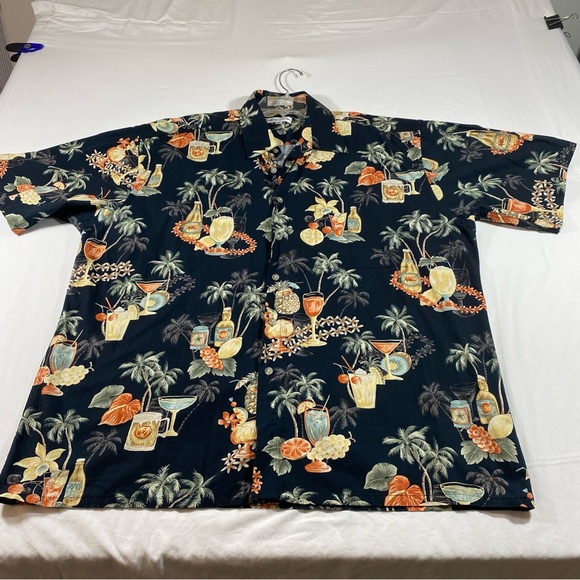 Pierre Cardin Tropical Shirt Button Down Shirt Party Short sleeve Margarita top - Picture 8 of 8